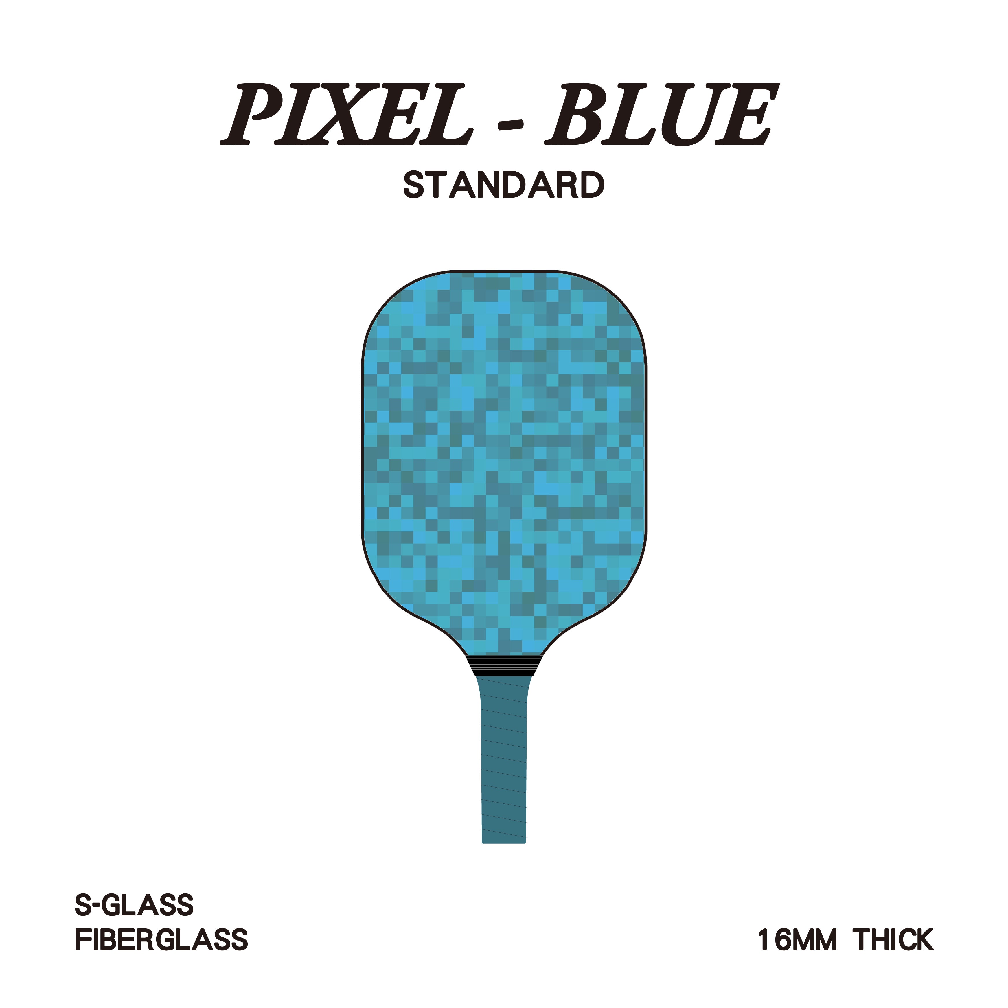 匹克球拍 - 成人標準款 - 像素款 藍