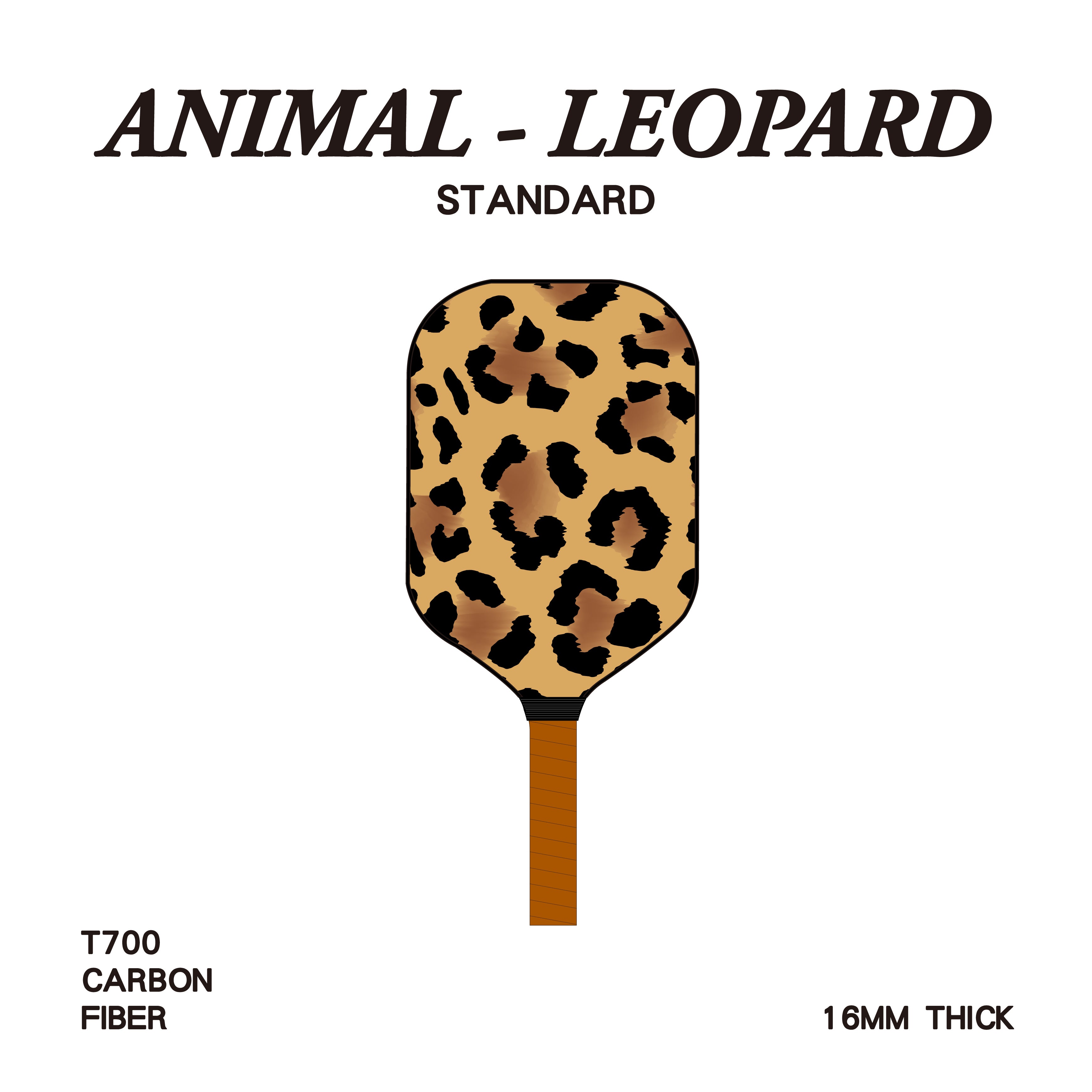 匹克球拍 - 成人標準款 - 動物款 豹