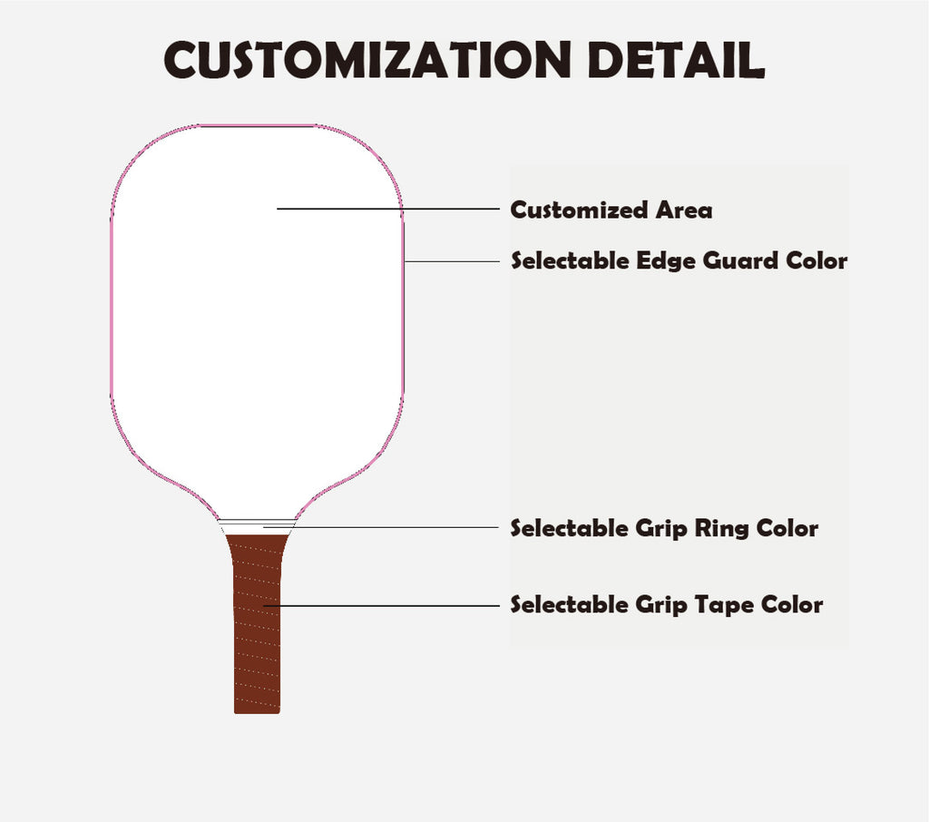 匹克球拍 - 成人 S 型玻璃纖維（寬體）（可客製化）